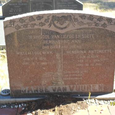 VUUREN Willem Lodewyk, Janse van 1870-1960 &amp; Hendrina Antonette DEACON 1884-1951