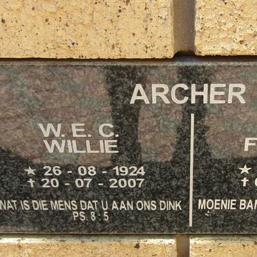 ARCHER W.E.C. 1924-2007 &amp; F.S. 1926-2010