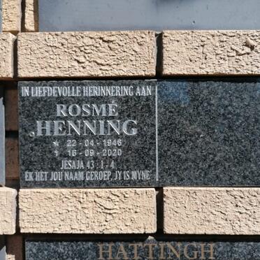 HENNING Rosme 1946-2020