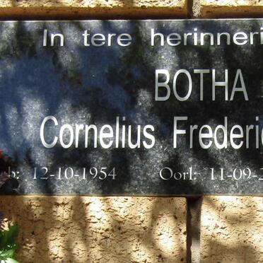 BOTHA Cornelius Frederick 1954-2015