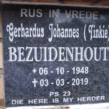 BEZUIDENHOUT Gerhardus Johannes 1948-2019