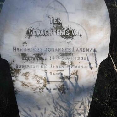 LANDMAN Hendrikus Johannes -1908