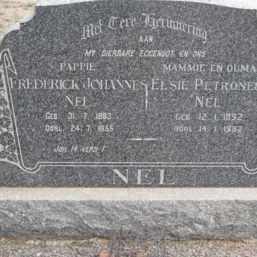 NEL Frederick Johannes 1883-1955 &amp; Elsie Petronella 1892-1982