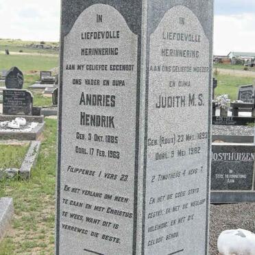 KLOPPER Andries Hendrik 1885-1963 &amp; Judith M.S. ROUX 1893-1982