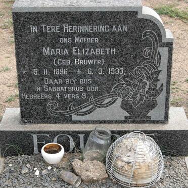 FOURIE Maria Elizabeth nee BRUWER 1896-1933