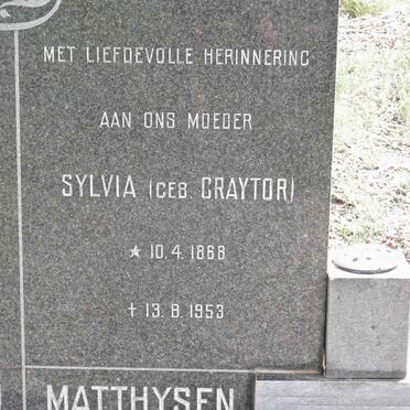 MATTHYSEN Sylvia nee GRAYTOR 1868-1953