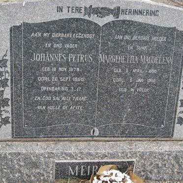 MEIRING Johannes Petrus 1878-1950 &amp; Margeretha Magdalena 1890-1968