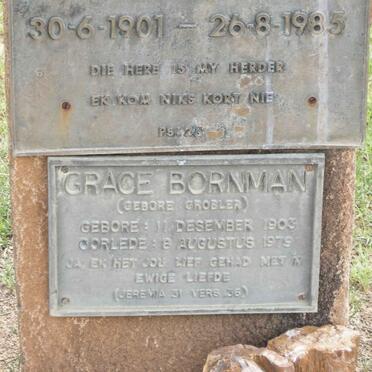 BORNMAN Andries 1901-1985 &amp; Grace GROBLER 1903-1979
