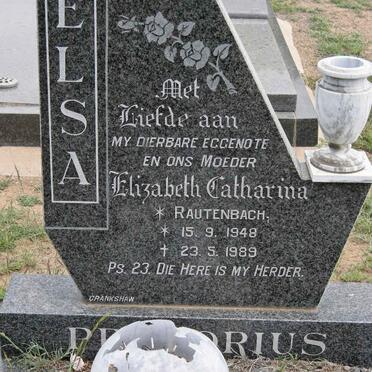 PRETORIUS Elizabeth Catharina  nee RAUTENBACH 1948-1989
