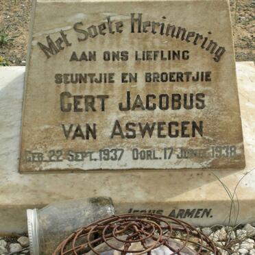 ASWEGEN Gert Jacobus, van 1937-1938