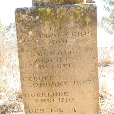 MULDER Dewald Arnoldus 1867-1930