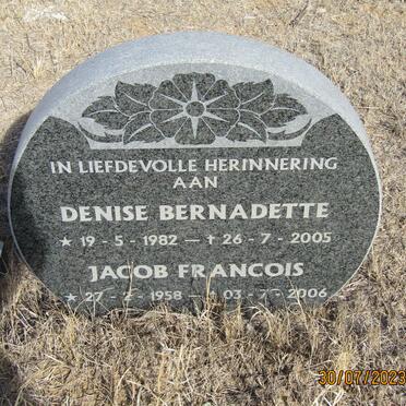 ? Jacob Francois 1958-2006 &amp; Denise Bernadette 1982-2005