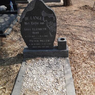 LANGE Pieter Willem, de 1922-1986 &amp; Anna Elizabeth Ruby 1927-1980