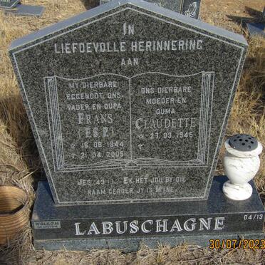 LABUSCHAGNE F.S.P. 1944-2005 &amp; Claudette 1945 -