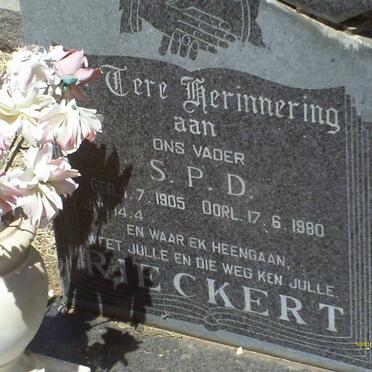 RIECKERT S.P.D. 1905-1980 &amp; Maria Elizabeth 1909-1973