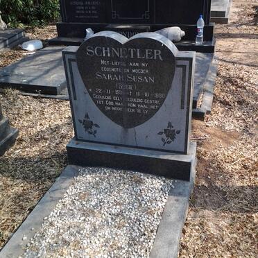 SCHNETLER Sarah Susan 193?-1980