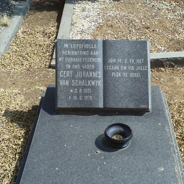 SCHALKWYK Gert Johannes, van 1921-1978 