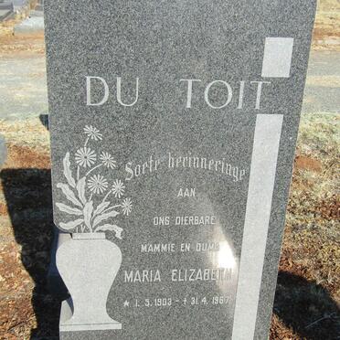 TOIT Maria Elizabeth, du 1903-1967