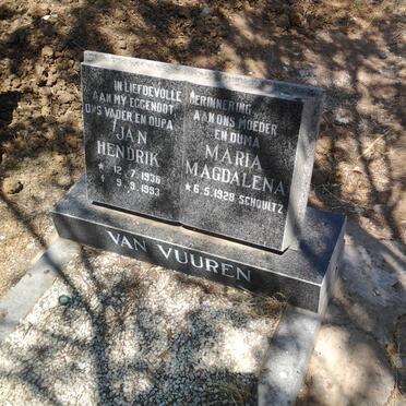 VUUREN Jan Hendrik, van 1936-1993 &amp; Maria Magdalena SCHOULTZ 1928-