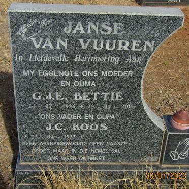 VUUREN J.C., Janse van 1933- & G.J.E. 1936-2005