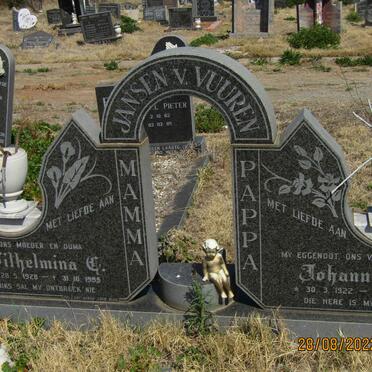 VUUREN Johannes P., Jansen van 1922-1985 & Wilhelmina C. 1928-1995