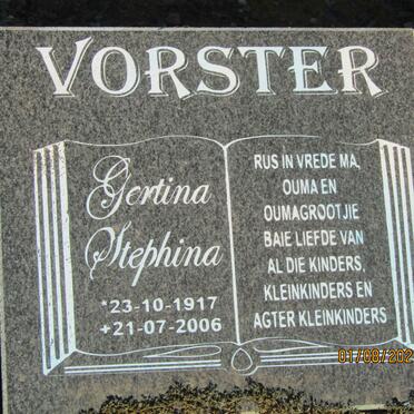 VORSTER Gertina Stephina 1917-2006
