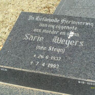 WEYERS Sarie nee STEYN 1937-1993