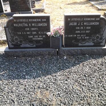 WILLIAMSON Jacob J.C. 1906-1967 &amp; Magrietha H. ZWART 1907-1997