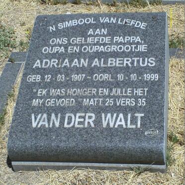 WALT Adriaan Albertus, van der 1907-1999 