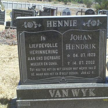 WYK Johan Hendrik, van 1923-2002