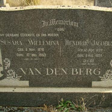 BERG Hendrik Jacobus, van den 1877-1959 &amp; Susara Wilhelmina 1876-1953