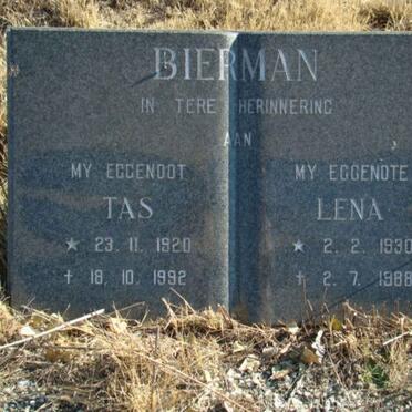 BIERMAN Tas 1920-1992 &amp; Lena 1930-1988
