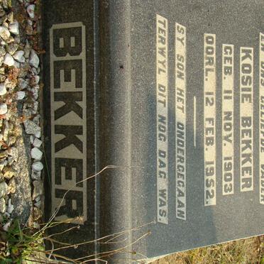 BEKKER Kosie 1903-1952