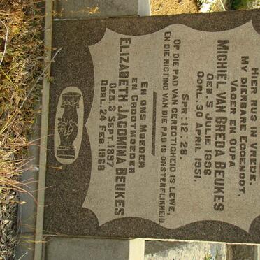 BEUKES Michiel Van Breda 1896-1951 &amp; Elizabeth Jacomina 1897-1968