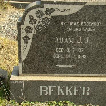 BEKKER Adam J.J. 1871-1965