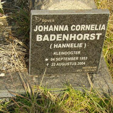 BADENHORST Johanna Cornelia 1953-2004