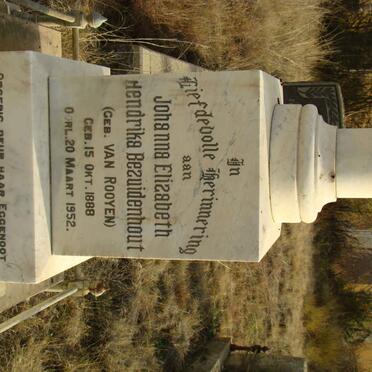 BEZUIDENHOUT Johanna Elizabeth Hendrika nee VAN ROOYEN 1888-1952