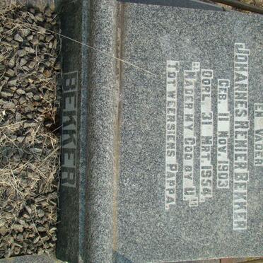 BEKKER Johannes Renier 1903-1954