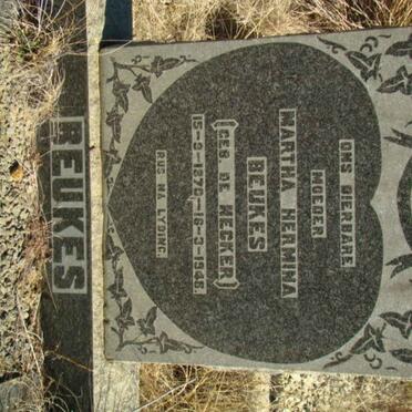 BEUKES Martha Hermina nee DE NECKER 1870-1945