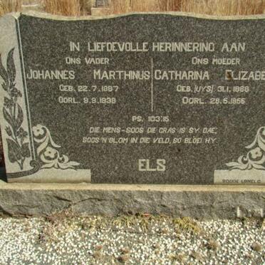 ELS Johannes Marthinus 1887-1938 &amp; Catharina Elizabeth UYS 1888-1956