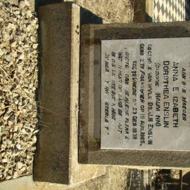 ENSLIN Anna Elizabeth Dorothea nee HAUMANN 1865-1938