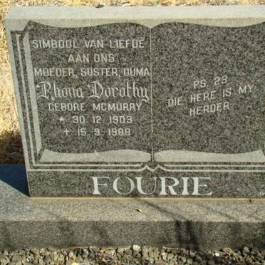 FOURIE Rhona Dorothy nee McMURRY 1903-1988