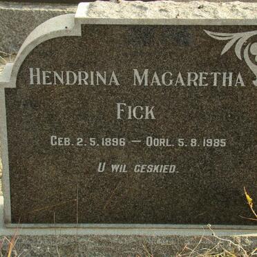 FICK Hendrina Magaretha 1896-1985