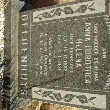 GELDENHUYS Anna Dorothea Helena nee PRINSLOO 1882-1976