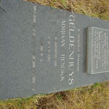 GELDENHUYS Adriaan Hendrik 1916-1993 :: GELDENHUYS Adriana 1948-1995