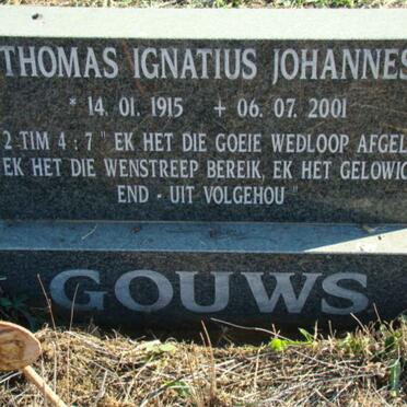 GOUWS Thomas Ignatius Johannes 1915-2001