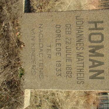 HOMAN Johannes Mattheus 1862-1933