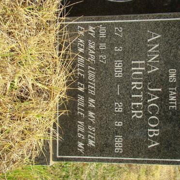 HURTER Anna Jacoba 1909-1986