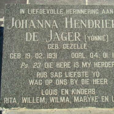 JAGER, de :: TRUTER :: GEZELLE