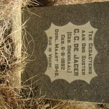 JAGER C.G., de nee ODENDAAL 1882-1948